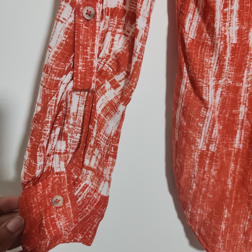 Maeve Graphic Print Tunic Button Up Blouse - Picture 8 of 8